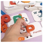 ⁦Kids Alphabet And Numeric pairing blocks with Cards Game. Best Gift For Children مكعبات مطابقة الحروف الأبجدية والأرقام للأطفال⁩ - الصورة ⁦3⁩