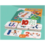 ⁦Kids Alphabet And Numeric pairing blocks with Cards Game. Best Gift For Children مكعبات مطابقة الحروف الأبجدية والأرقام للأطفال⁩ - الصورة ⁦2⁩