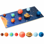 Wooden Solar System Model Board المجموعة الشمسية الخشبية