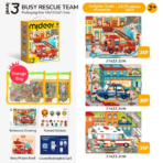 ⁦Mideer - 3-in-1 Level Up Puzzle - Rescue Team - Level 3 MD1478 ميدير - لغز 3 في 1 للارتقاء إلى المستوى الأعلى - فريق الإنقاذ - المستوى 3⁩ - الصورة ⁦5⁩