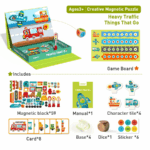 ⁦Mideer Magnetic Traffic Game 2in1 MD1040 ميدير لعبة المرور المغناطيسية 2 في 1⁩ - الصورة ⁦2⁩