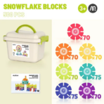 ⁦Mideer Colorful Snowflake Blocks - 500pcs MD1304ميدير مكعبات ندفة الثلج الملونة - ٥٠٠ قطعة⁩ - الصورة ⁦2⁩