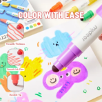 ⁦Mideer Dual Tip Washable Markers - 12 Pcs MD3386 ميدير أقلام تحديد قابلة للغسل برأسين - 12 قطعة⁩ - الصورة ⁦3⁩
