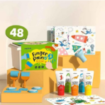 ⁦Mideer Finger Painting Paint Set Professional Paint Washable Kindergarten Graffiti Brush MD4219ميدير مجموعة ألوان الرسم بالأصابع، فرشاة احترافية قابلة للغسل لرسم الجرافيتي للأطفال⁩ - الصورة ⁦2⁩