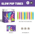 Mideer Glow Pop Fidget Tubes - 13pcs MD1419 ميدير أنابيب فيدجيت جلو بوب - ١٣ قطعة
