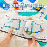 ⁦Mideer Grooved Magnetic Tiles - Racing Track MD6395 ميدير بلاط مغناطيسي مُخَدد - مضمار سباق⁩ - الصورة ⁦2⁩