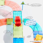 ⁦Mideer Grooved Magnetic Tiles - Racing Track MD6395 ميدير بلاط مغناطيسي مُخَدد - مضمار سباق⁩ - الصورة ⁦8⁩