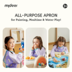 ⁦Mideer Kids' Waterproof Art Smock - Lime Green MD1542 ميدير بلوزة فنية مقاومة للماء للأطفال - أخضر ليموني⁩ - الصورة ⁦3⁩