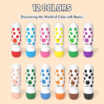 ⁦Mideer Magic Dot Markers - 12pcs MD6253ميدير أقلام تحديد النقاط السحرية - 12 قطعة⁩ - الصورة ⁦2⁩