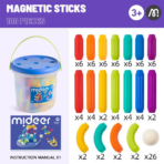 ⁦Mideer Magnetic Sticks - 100 Pcs MD1432ميدير أعواد مغناطيسية - ١٠٠ قطعة⁩ - الصورة ⁦2⁩