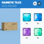 ⁦Mideer Magnetic Tiles - Cold Colors - 20pcs MD6397ميدير بلاط مغناطيسي - ألوان رائعة - ٢٠ قطعة⁩ - الصورة ⁦6⁩