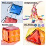 ⁦Mideer Magnetic Tiles - Cold Colors - 20pcs MD6397ميدير بلاط مغناطيسي - ألوان رائعة - ٢٠ قطعة⁩ - الصورة ⁦2⁩