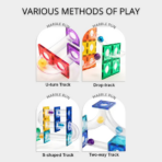 ⁦Mideer Magnetic Tiles Marble Run Edition - 100 pcs MD1166ميدير بلاط مغناطيسي إصدار ماربل ران - 100 قطعة⁩ - الصورة ⁦3⁩