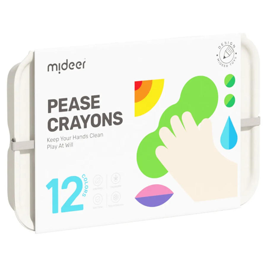Mideer Pease Crayons - 12 Colors ميدير أقلام تلوين بيز - 12 لونًا