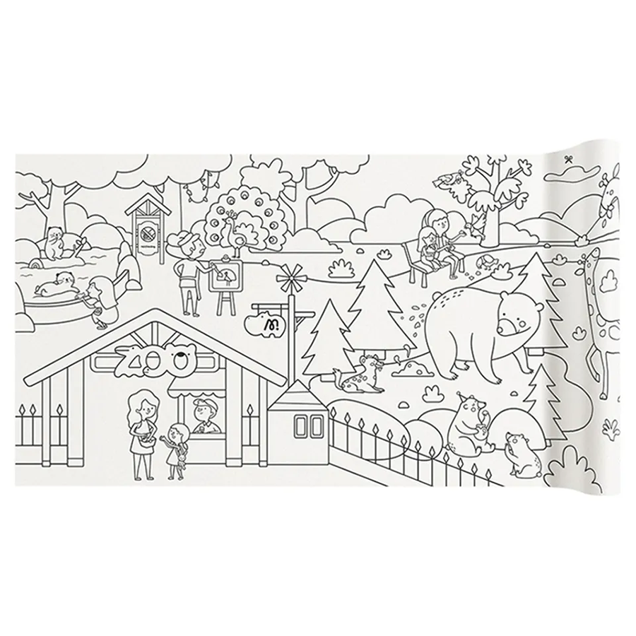 Mideer Self Adhesive Coloring Roll ZOO - 4m ميدير لفة تلوين ذاتية اللصق حديقة الحيوانات - 4 أمتار