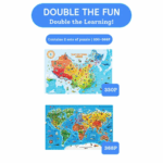 ⁦Mideer - 2-In-1 Level Up Puzzle - World Map - Level 9 MD1519 ميدير - لغز ٢ في ١ للارتقاء إلى المستوى الأعلى - خريطة العالم - المستوى ٩⁩ - الصورة ⁦3⁩