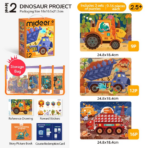 ⁦Mideer - Level Up! Puzzles - Level 2: Dinosaur Projects MD1476 ميدير - ألغاز ارتقِ بمستوى جديد! - المستوى الثاني: مشاريع الديناصورات⁩ - الصورة ⁦3⁩
