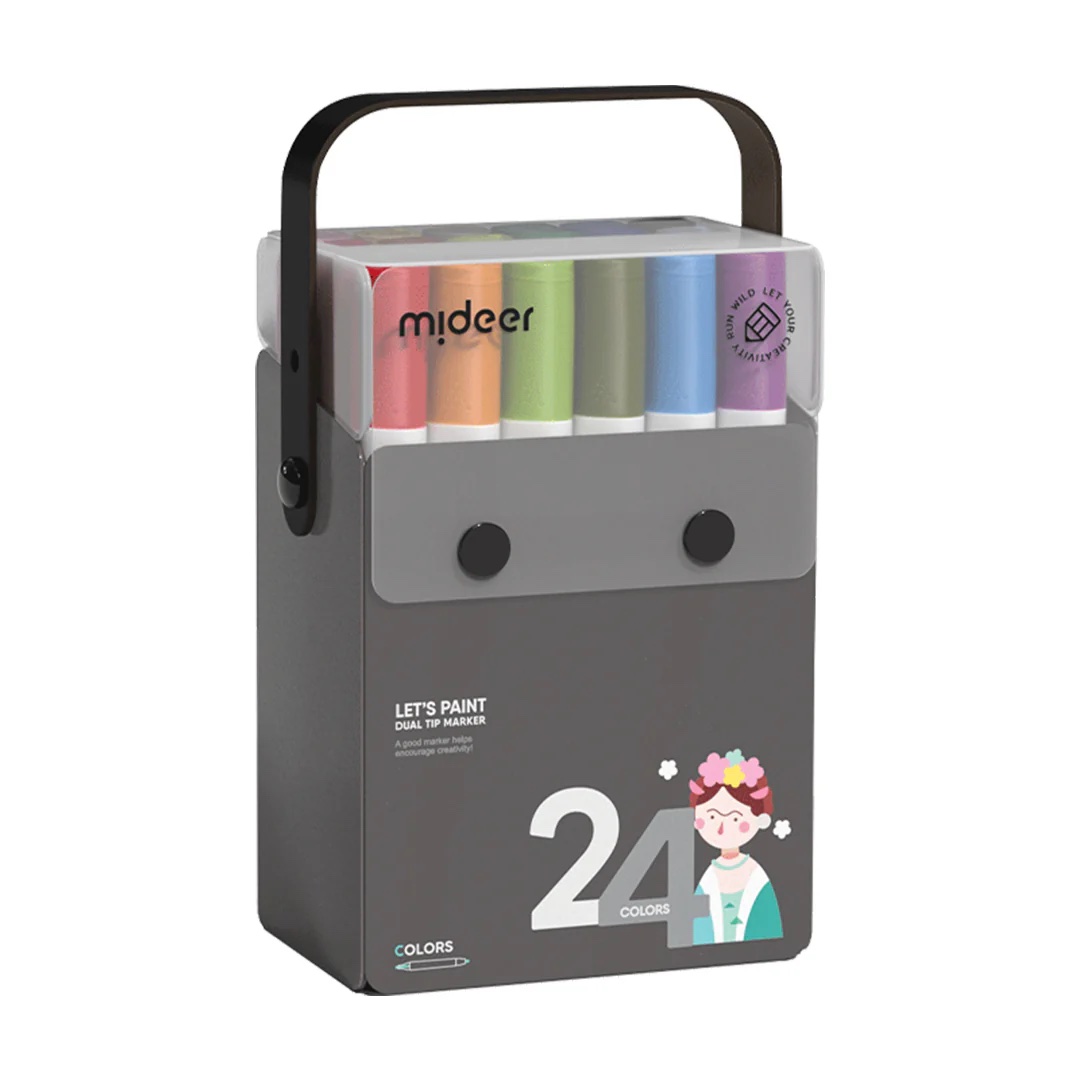 Mideer Washable Markers - 24 Colours MD1300 ميدير أقلام تحديد قابلة للغسل - 24 لونًا