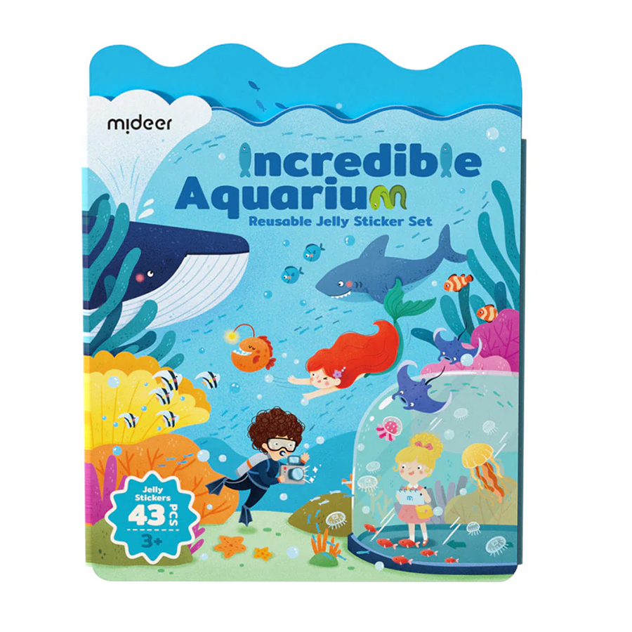 Mideer Reusable Jelly Sticker Set - Incredible Aquarium ميدير مجموعة ملصقات جيلي قابلة لإعادة الاستخدام - حوض أسماك رائع