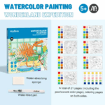 ⁦Mideer  4-In-1 Watercolor Painting Kit - Wonderland Expedition CT1547 ميدير مجموعة الرسم بالألوان المائية ٤ في ١ - رحلة بلاد العجائب⁩ - الصورة ⁦9⁩