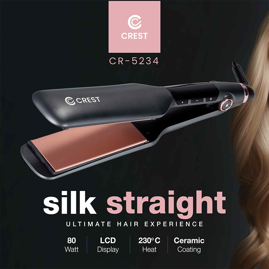 CREST Silk Straight Ultimate Hair Experience CR5234- جهاز تمليس الشعر كريست سيلك ستريت – تجربة تصفيف فائقة