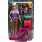 Barbie Careers Animal Rescue Playset  Blonde Doll with Baby Tiger & Monkey, Carrier & Accessories باربي  إنقاذ الحيوانات ورعايتها | دمية شقراء مع نمر صغير وقرد وإكسسوارات