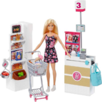 ⁦Barbie Doll & Supermarket Playset With 25 Grocery-Themed Accessories, Food, Counter &Shelves دمية باربي مع مجموعة السوبرماركت تشمل 25 قطعة من إكسسوارات البقالة⁩ - الصورة ⁦2⁩