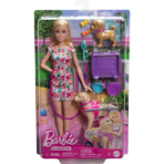 Barbie Doll with 2 Toy Dogs & Pet Accessories  Includes Pup in Removable Rolling Wheelchair دمية باربي مع كلبين وإكسسوارات العناية  تشمل جرو على كرسي متحرك قابل للحركة
