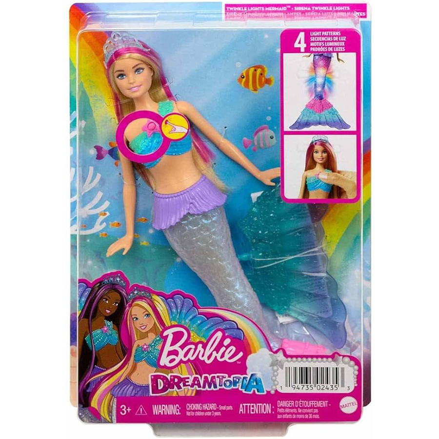 Barbie Dreamtopia Twinkle Lights Mermaid Doll دمية باربي حورية البحر اللامعة  من مجموعة دريم توبيا مع أضواء متلألئة