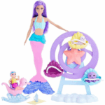 ⁦Barbie Mermaid Doll Nurturing Playset with Merbaby, Octopus & Seal دمية باربي حورية البحر مجموعة العناية مع طفل البحر وأخطبوط و فقمة⁩ - الصورة ⁦3⁩