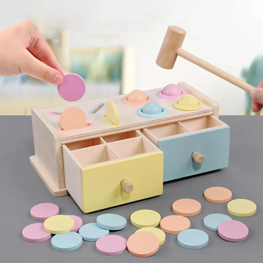 Montessori cents hit the box منتيسوري سينتس صندوق الطرق والكرات