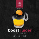 ⁦Crest Electric Citrus Juicer 40W – 1L CR-5238 كريست عصارة كهربائية بقدرة 40 واط – 1 لتر⁩ - الصورة ⁦2⁩