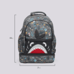 ⁦حقيبة ظهر أوركا 3 في 1 بتصميم سمكة قرش: حقيبة مدرسية، حقيبة غداء، وحافظة أقلام 🦈⁩ - الصورة ⁦2⁩