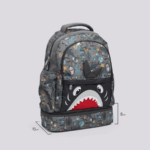 ⁦حقيبة ظهر أوركا 3 في 1 بتصميم سمكة قرش: حقيبة مدرسية، حقيبة غداء، وحافظة أقلام 🦈⁩ - الصورة ⁦3⁩