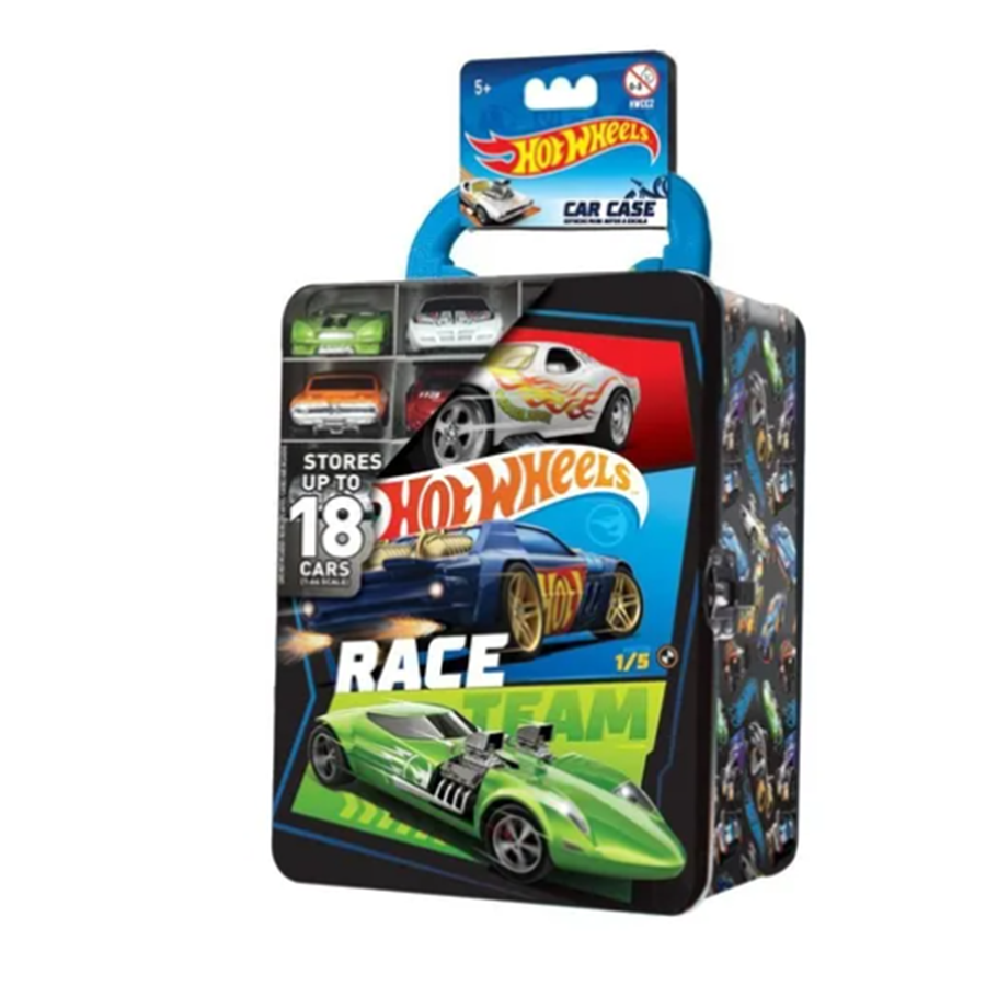 Hot Wheels Metal Car Case – Lata Guardacoches (Holds 18 Cars) علبة حفظ سيارات (تُسع 18 سيارة)