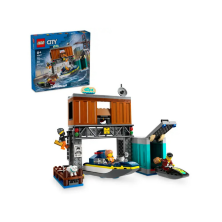LEGO City 60417 – Police Speedboat and Crooks’ Hideout ليغو سيتي – زورق الشرطة السريع ومخبأ اللصوص