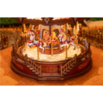 ⁦3D Wooden Music Box – Classic Carousel DIY Model (Rolife Music Dreamer AMC01) مجسم دوّار موسيقي ثلاثي الأبعاد – كاروسيل كلاسيك مع إضاءة⁩ - الصورة ⁦4⁩