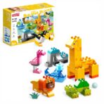 Animal Park Building Blocks Set – 102PCS Big Bricks (F1150) حديقة الحيوانات التعليمية – مكعبات تركيب للأطفال (102 قطعة)