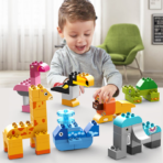 ⁦Animal Park Building Blocks Set – 102PCS Big Bricks (F1150) حديقة الحيوانات التعليمية – مكعبات تركيب للأطفال (102 قطعة)⁩ - الصورة ⁦2⁩