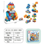 ⁦Ore Yard Construction Building Blocks Set – 88PCS Engineering Series روبوت البوكت بعينين متحركة – لعبة تركيب وتحويل (88 قطعة)⁩ - الصورة ⁦7⁩