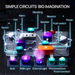 ⁦Block Circuit Deluxe Kit – 50+ Electronics Experiments for Kids مجموعة الدوائر الكهربائية التعليمية للأطفال – أكثر من 50 تجربة إلكترونية⁩ - الصورة ⁦3⁩