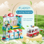 ⁦City Hospital Building Blocks Set with Ambulance – FL42021 مستشفى المدينة التعليمي – لعبة تركيب مع سيارة إسعاف (سلسلة المدينة)⁩ - الصورة ⁦2⁩