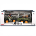 Farm ATV Vehicle with Bear Transport Trailer and Driver Toy Set سيارة مزرعة مع مقطورة نقل دب – لعبة مركبة مزرعة للأطفال مع سائق