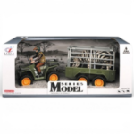 Farm ATV Vehicle with Zebra Transport Trailer and Driver Toy Set سيارة مزرعة مع مقطورة نقل حمار وحشي – لعبة مركبة نقل الحيوانات للأطفال
