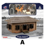 ⁦Farm Animal House Playset with Animals & Accessories – Set A or B بيت المزرعة مع حيوانات المزرعة – لعبة مزرعة تعليمية للأطفال (A / B)⁩ - الصورة ⁦2⁩
