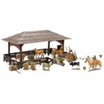⁦Farm Animals Playset with Barn & Accessories – DIY Farm Set (A / B / C / D) مجموعة مزرعة الحيوانات الكبيرة مع الحظيرة – لعبة مزرعة تعليمية للأطفال⁩ - الصورة ⁦3⁩