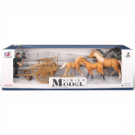 Farm Animals Toy Set مجموعة حيوانات المزرعة للأطفال – حصان وأحصنة صغيرة مع عربة ومزارع