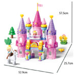 ⁦Dream Castle Building Blocks Set – 115PCS Princess Castle قلعة الأحلام الأميرية – مجموعة تركيب كبيرة للأطفال (115 قطعة)⁩ - الصورة ⁦5⁩