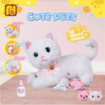 ⁦Interactive Mommy Cat Plush Toy with Baby Kittens & Feeding Bottle قطة لعبة تفاعلية مع صغارها وزجاجة رضاعة للأطفال⁩ - الصورة ⁦2⁩