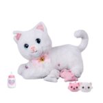 Interactive Mommy Cat Plush Toy with Baby Kittens & Feeding Bottle قطة لعبة تفاعلية مع صغارها وزجاجة رضاعة للأطفال